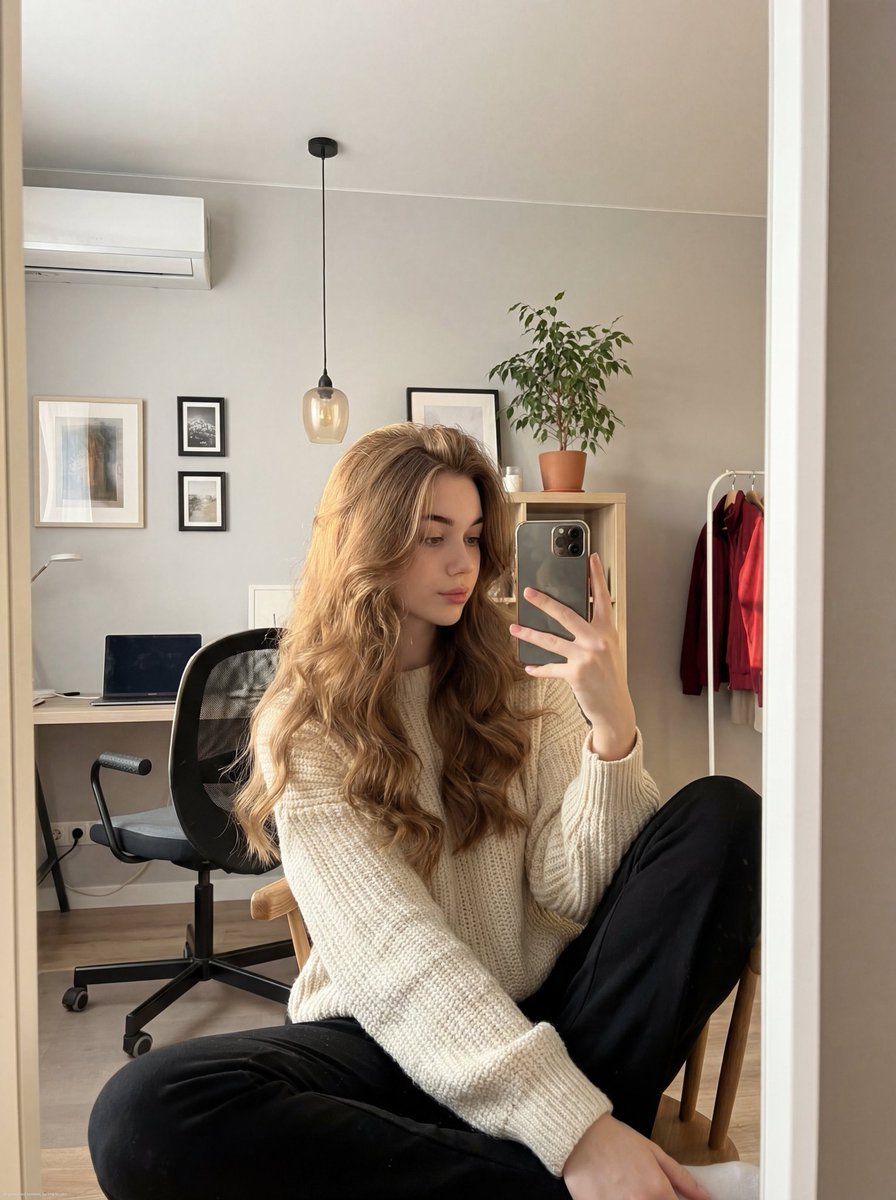 Cozy Mirror Selfie Moment