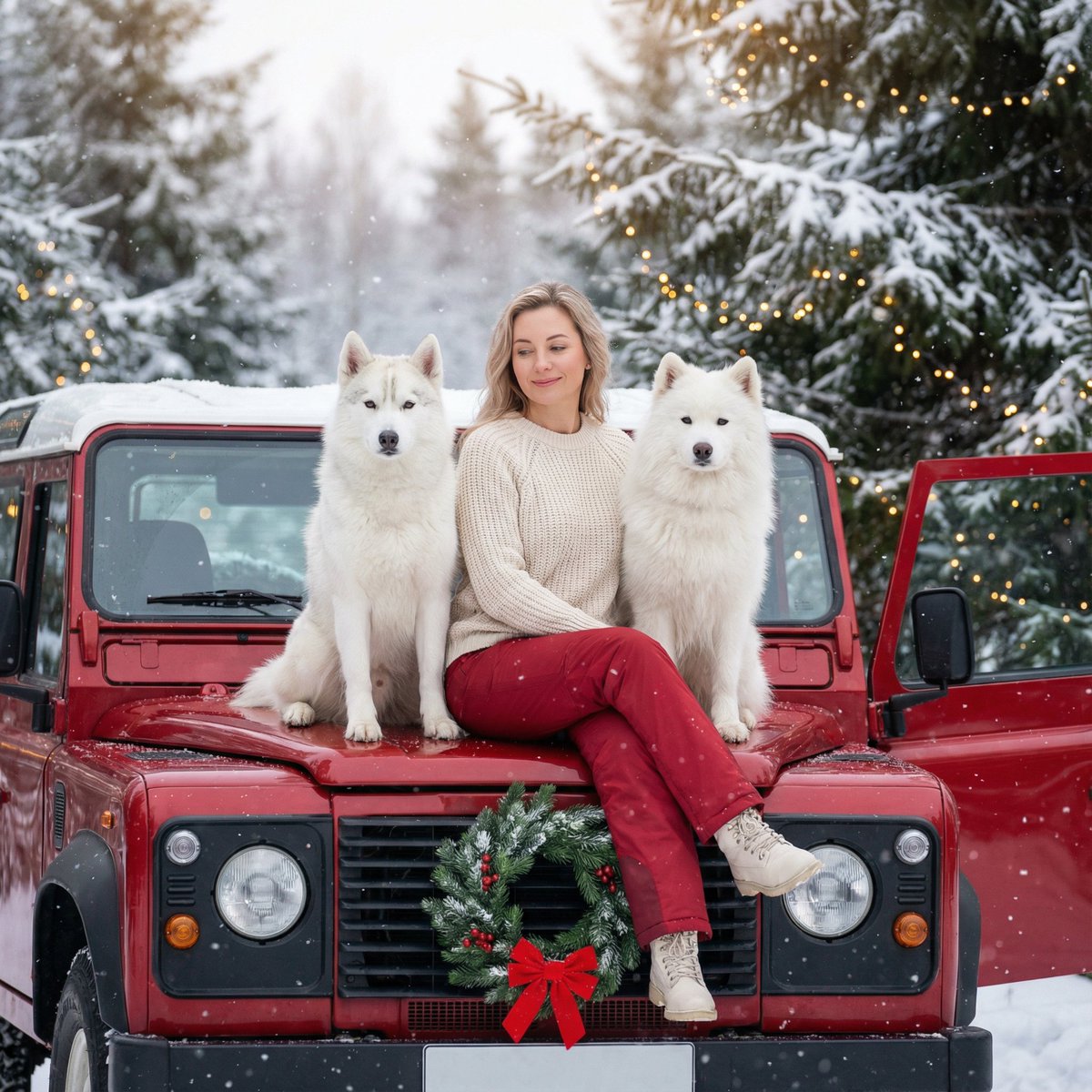 Christmas Winter with Dogs