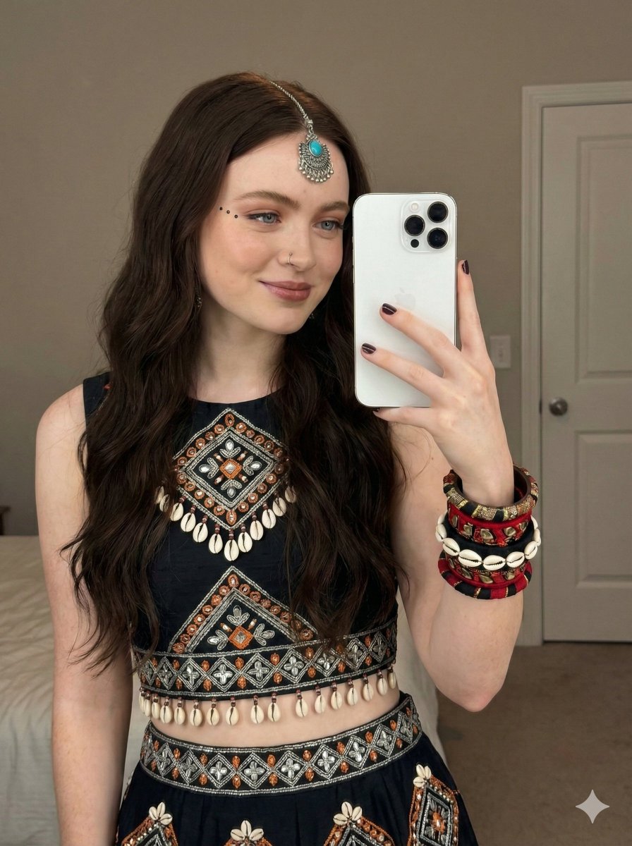 Bohemian Indian Fusion Mirror Selfie