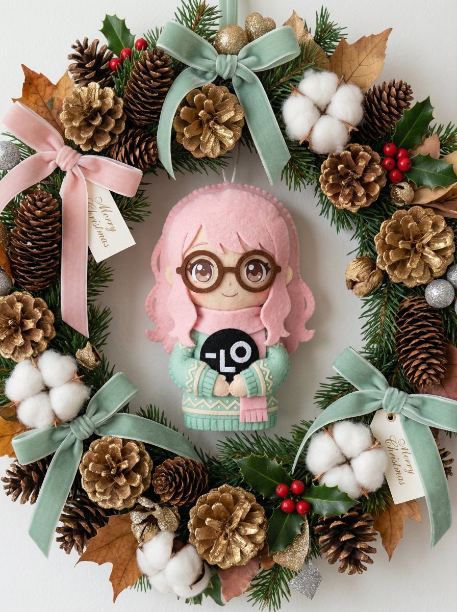 Custom Christmas Wreath Ornament Design