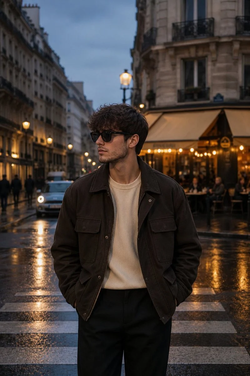 Paris Rainy Fashion Editorial Portrait