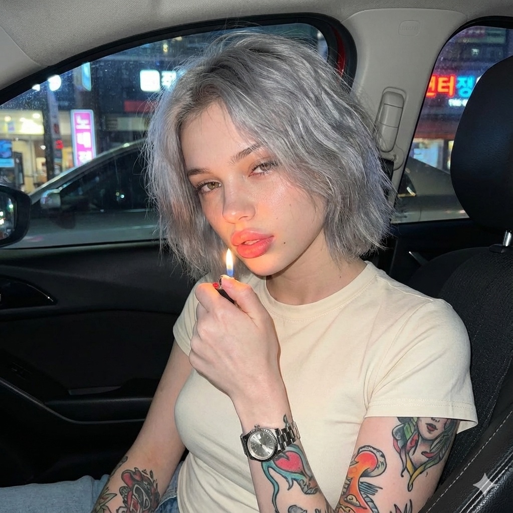 Night Car Lighter Portrait
