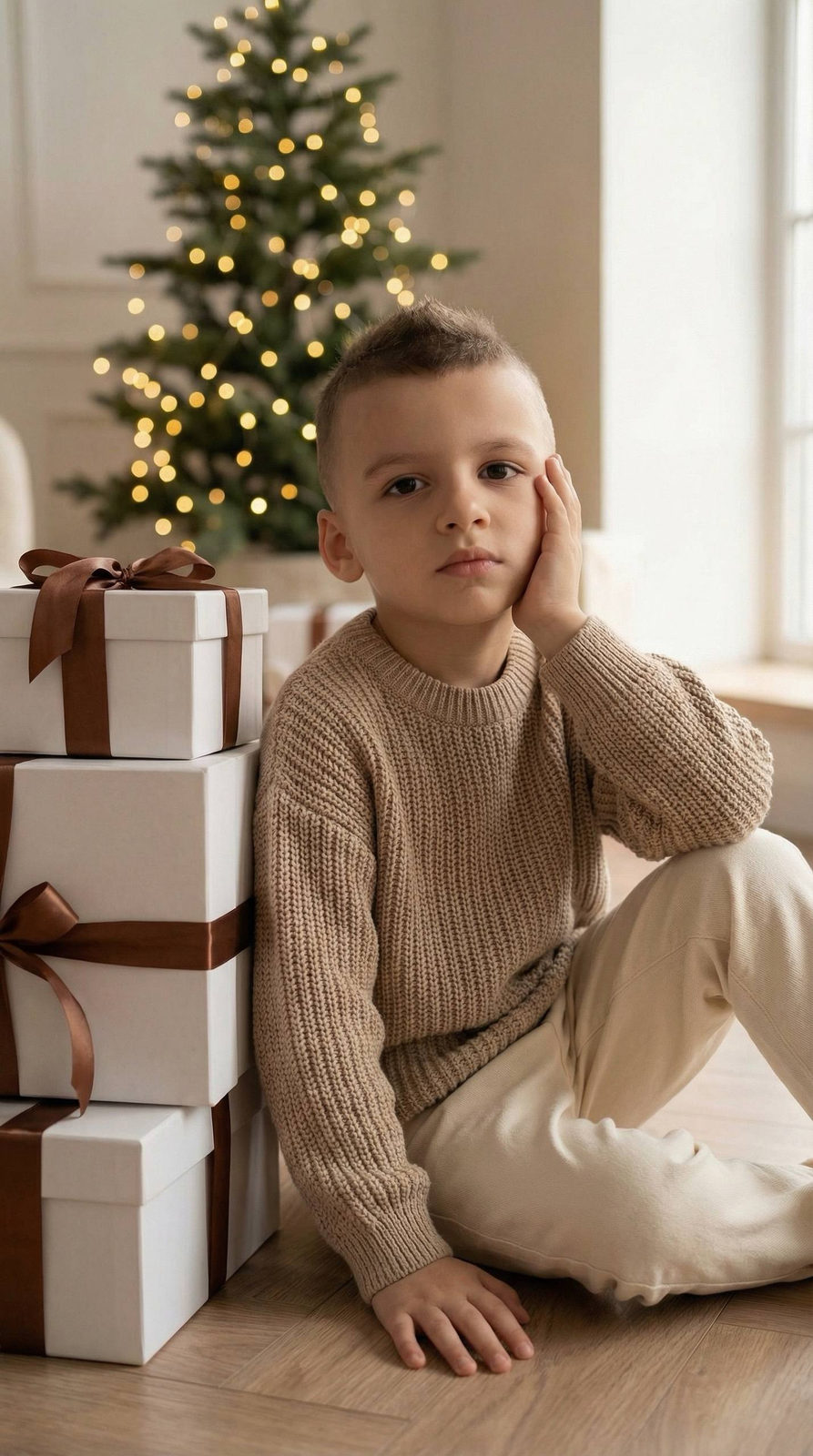 Cozy Christmas Child Portrait