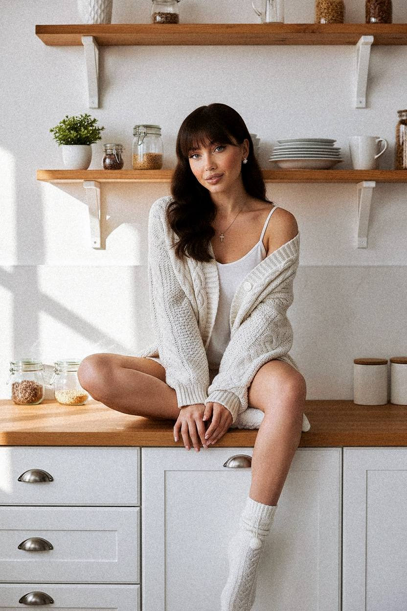 Cozy Morning Kitchen Lifestyle Portrait