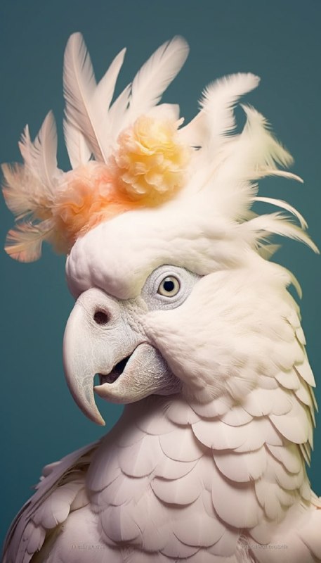 Surreal Cockatoo Close-Up Avian Fashion Photography