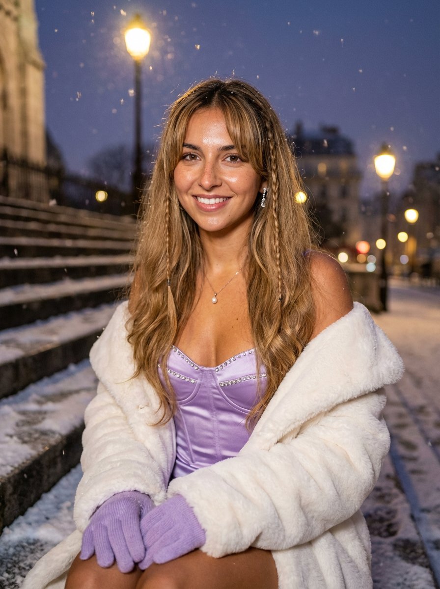 Dreamy Paris Winter Fashion Portrait