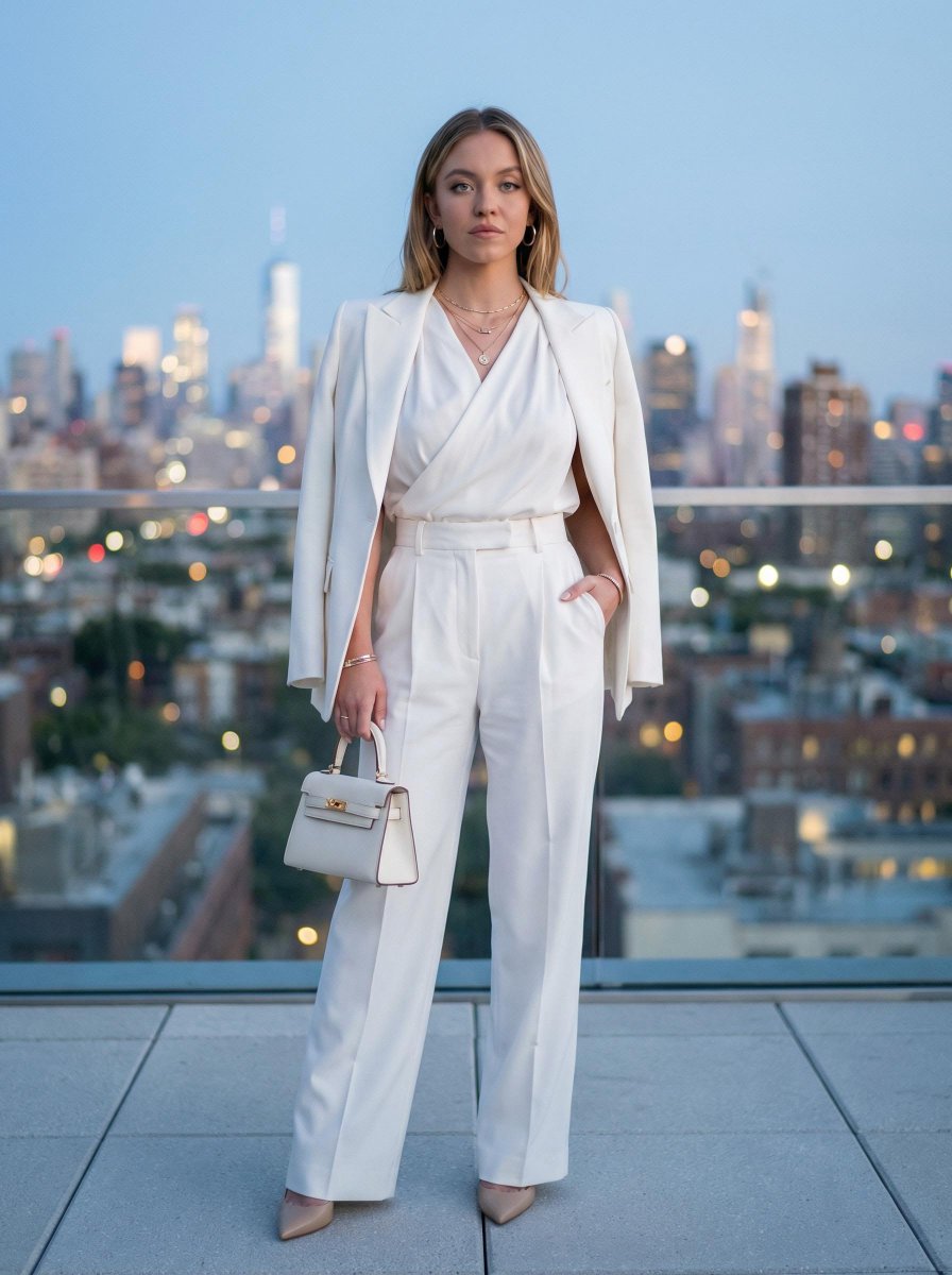 White Rooftop Fashion Editorial Dusk