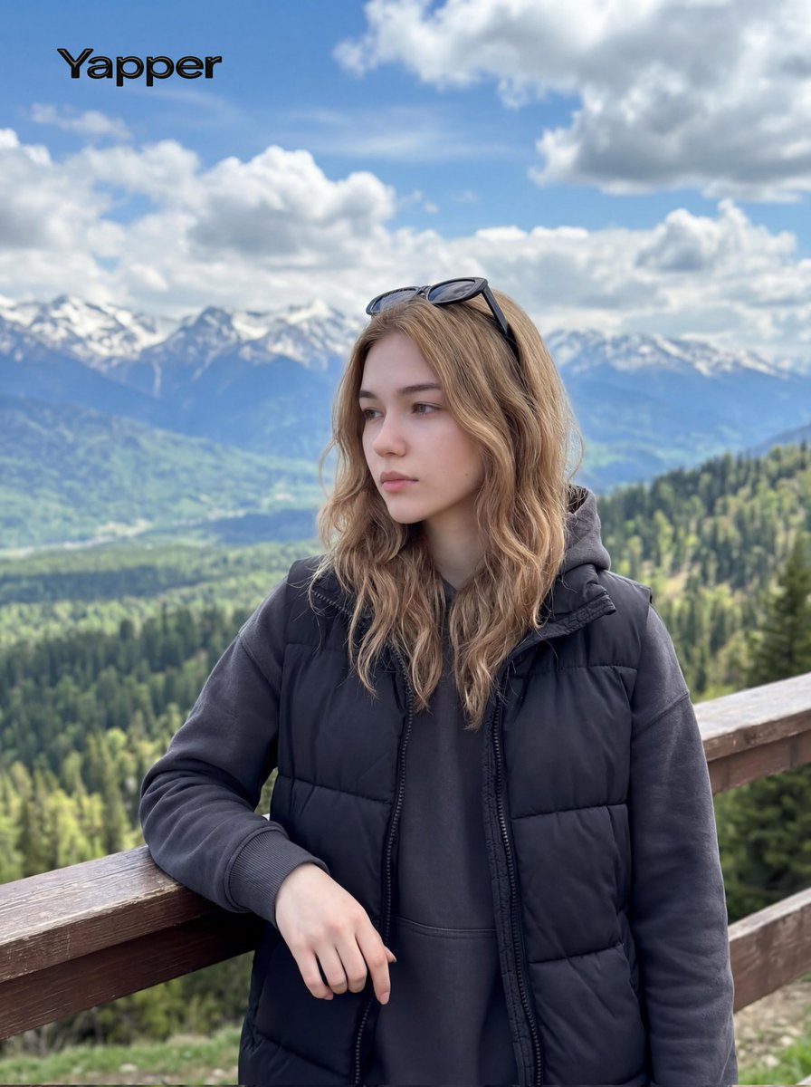 Serene Mountaintop Travel Portrait