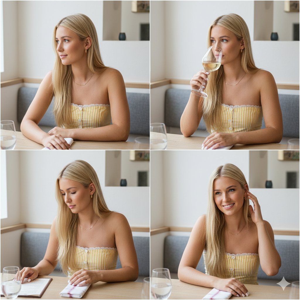 Summer Dining Blonde Beauty