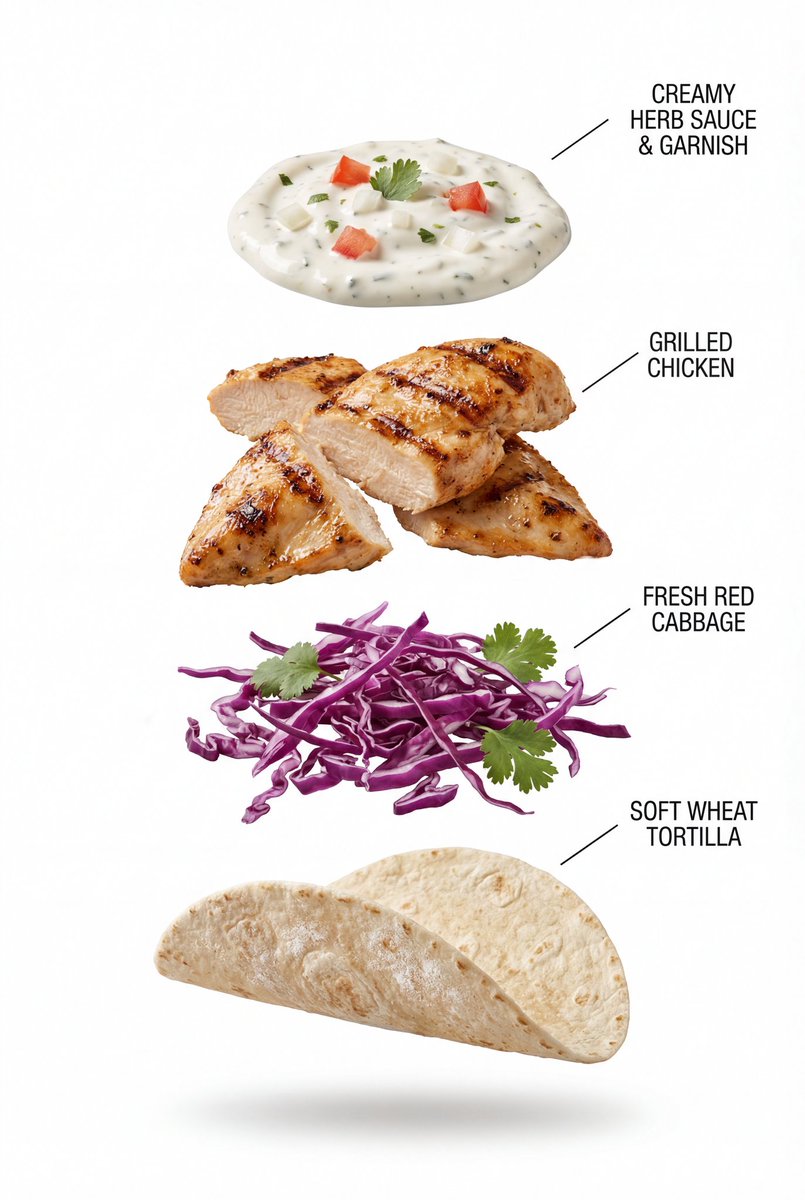 Grilled Chicken Taco Exploded View