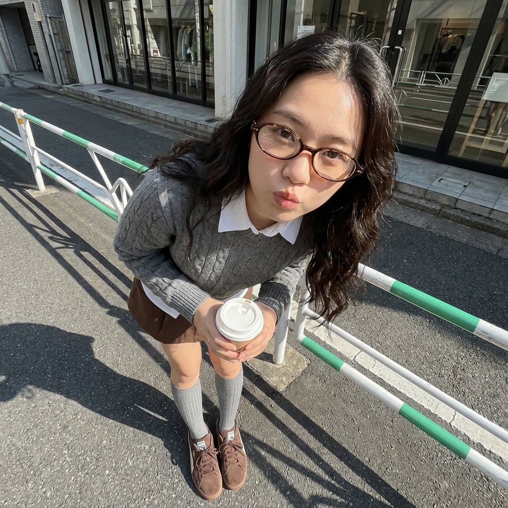 Korean Street Fashion Girl Portrait