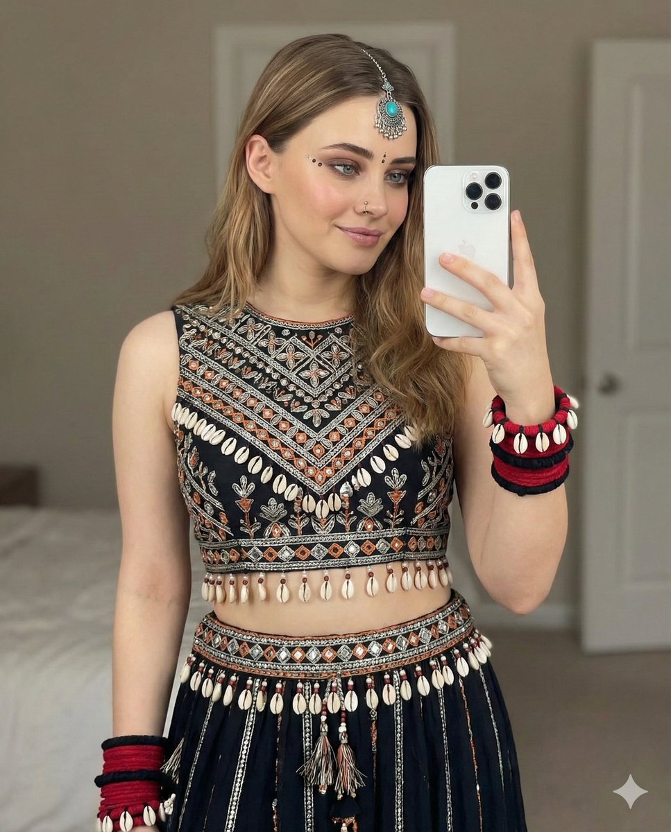 Boho Mirror Selfie in Tribal Attire