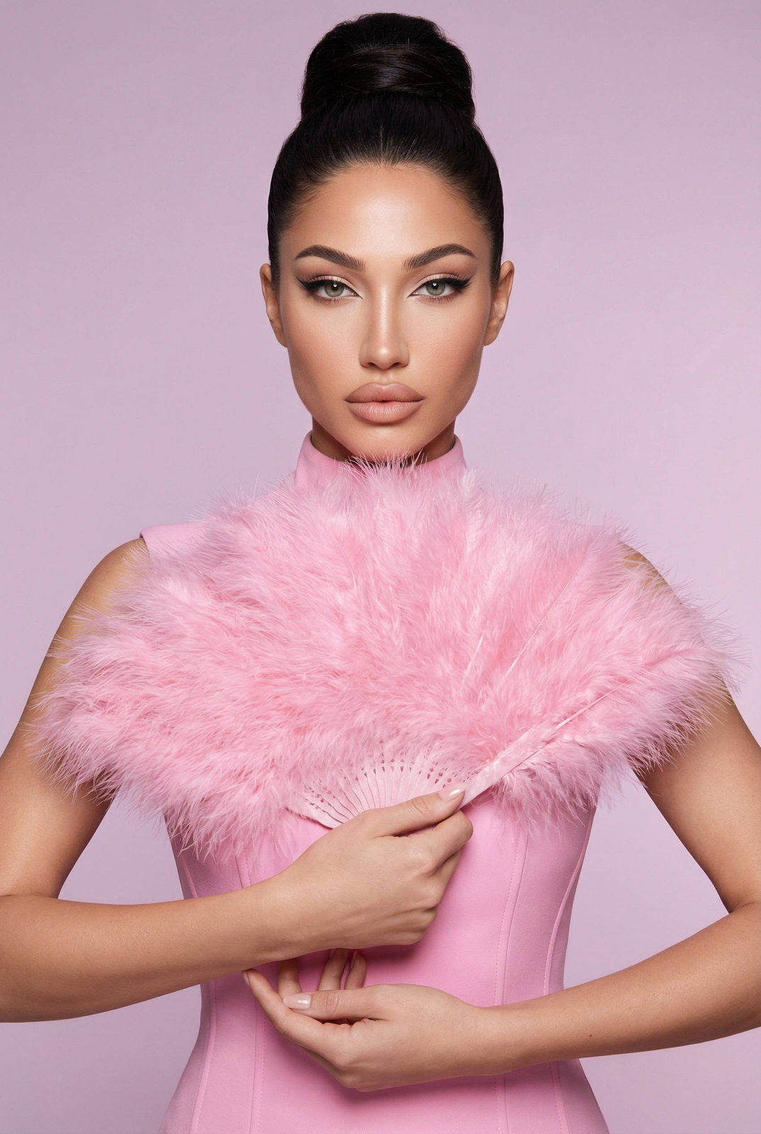 Pink Feather Avant-Garde Fashion Editorial