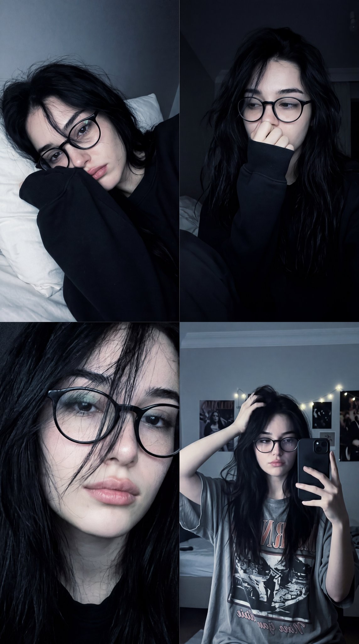 Dark Bedroom Mood Collage