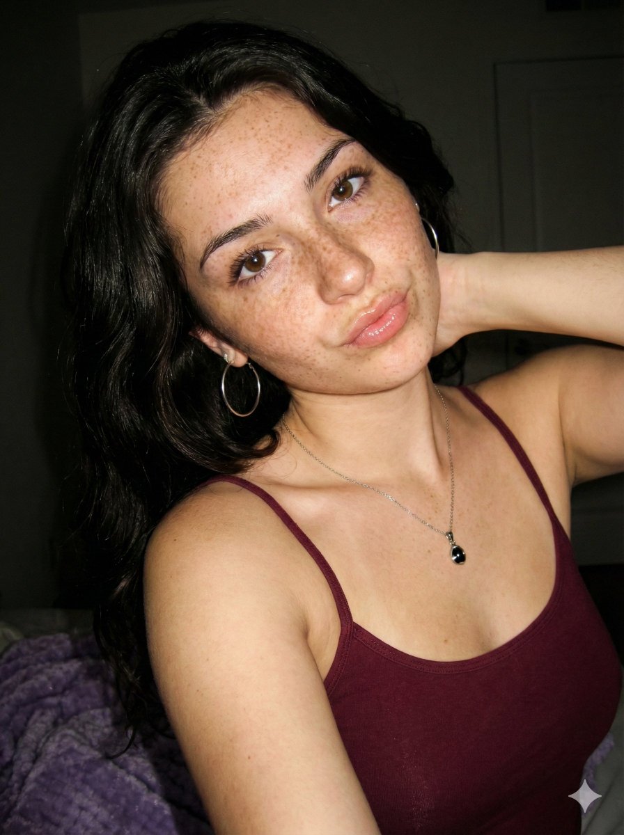 Y2K Flash Selfie Portrait