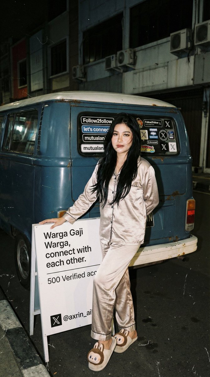 Vintage Night Street Portrait Flash