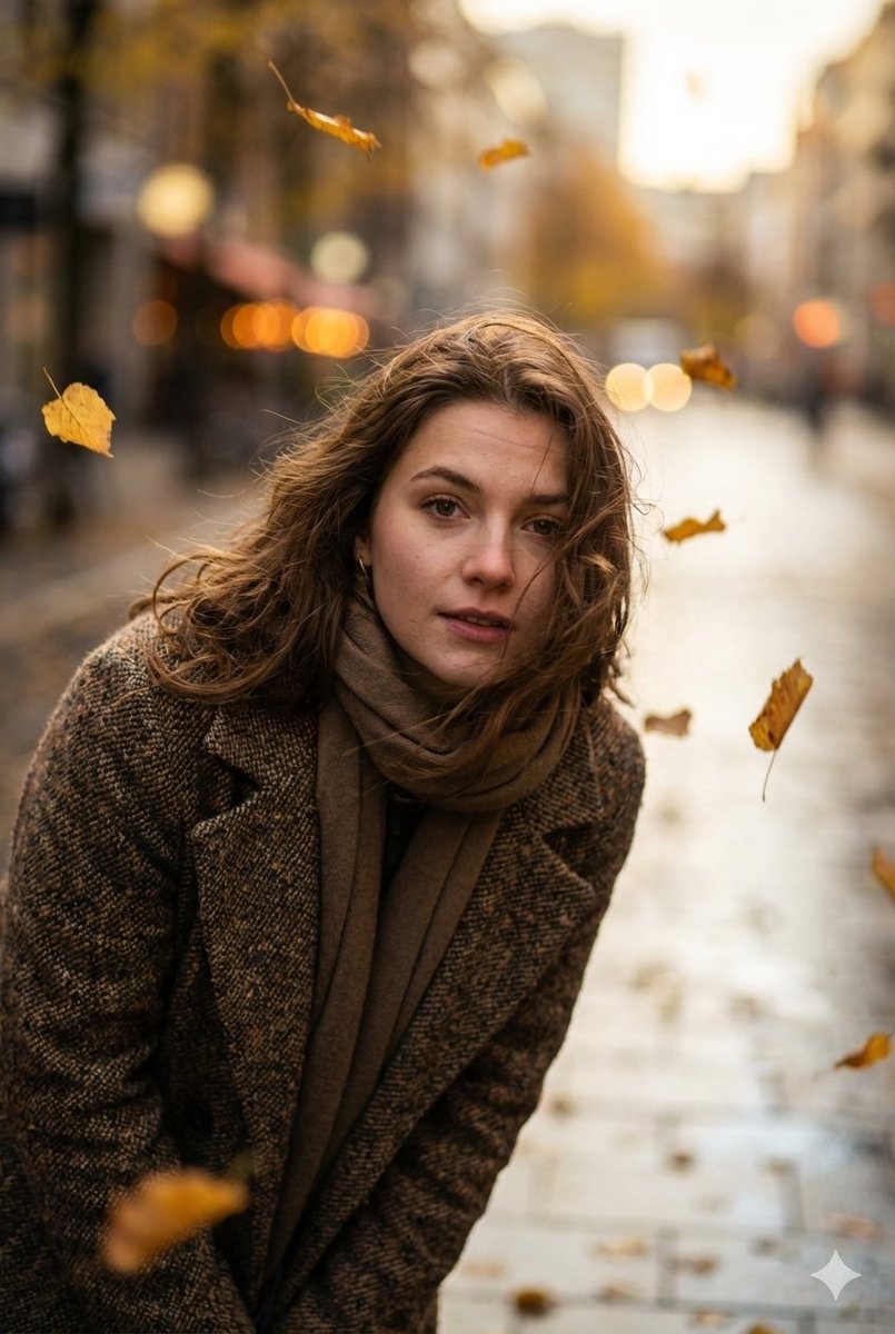 Cinematic Autumn Street Portrait