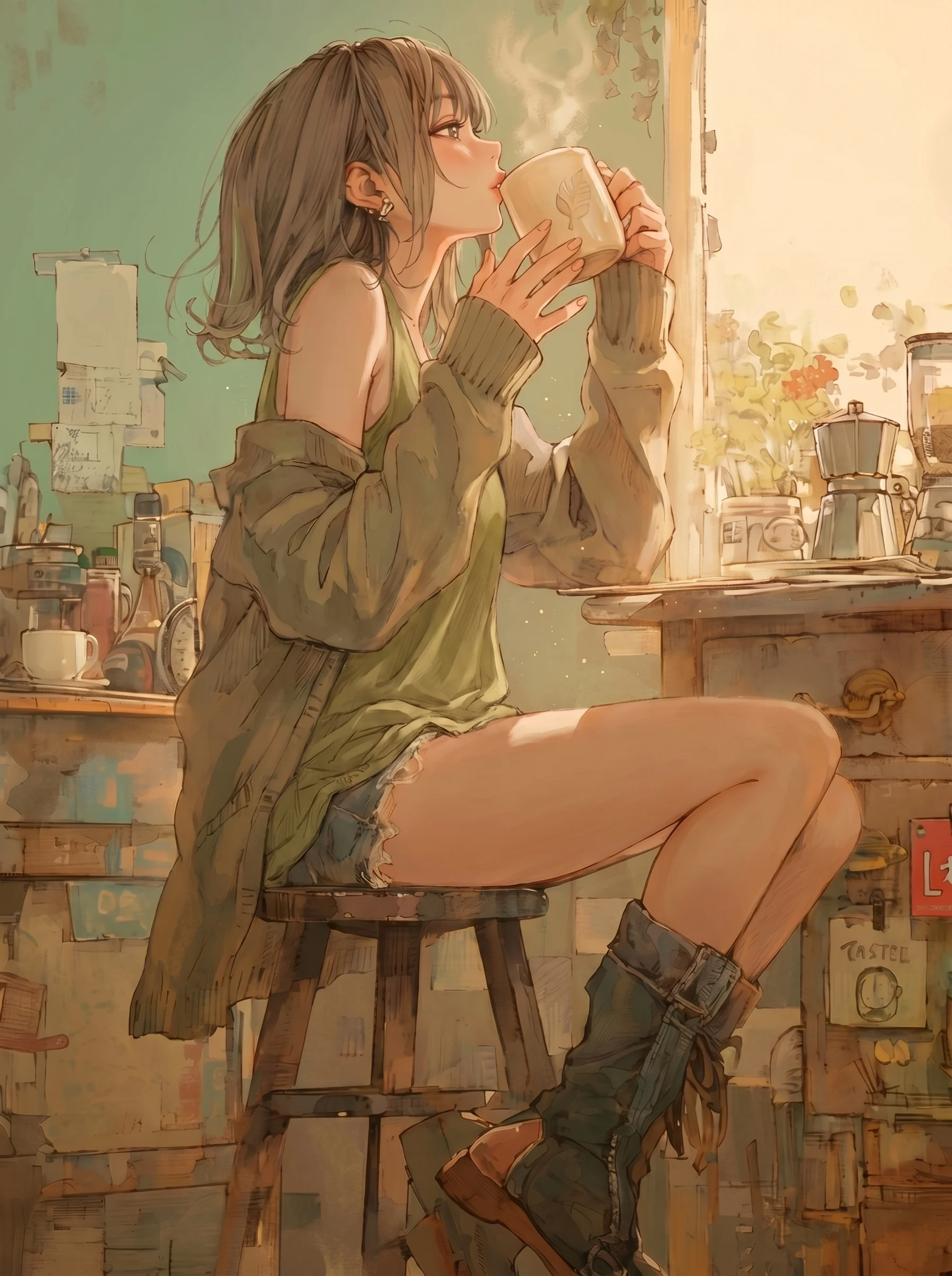 Serene Morning Girl Digital Art