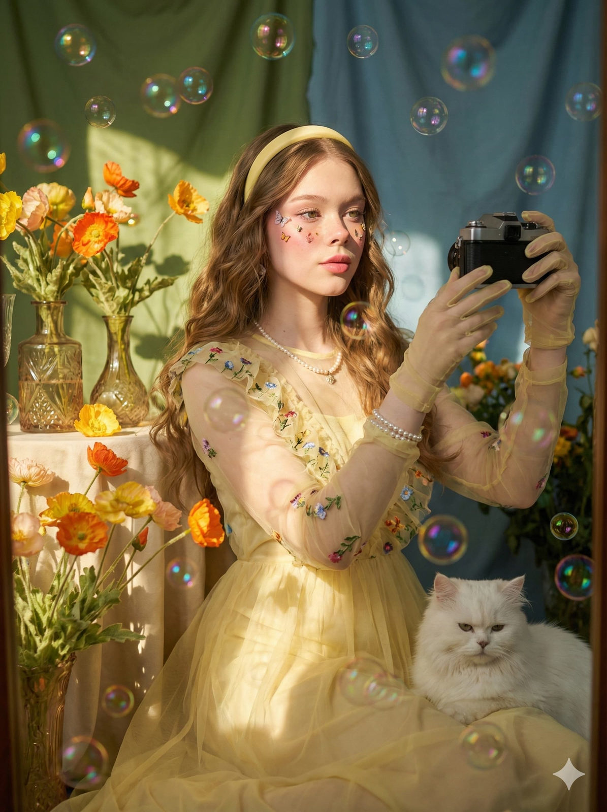 Ethereal Garden Selfie Portrait