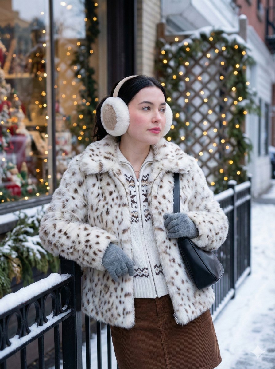 Cozy Winter Street Fashion Portrait