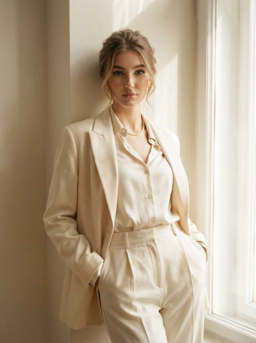 Vintage Quiet Luxury Editorial Portrait