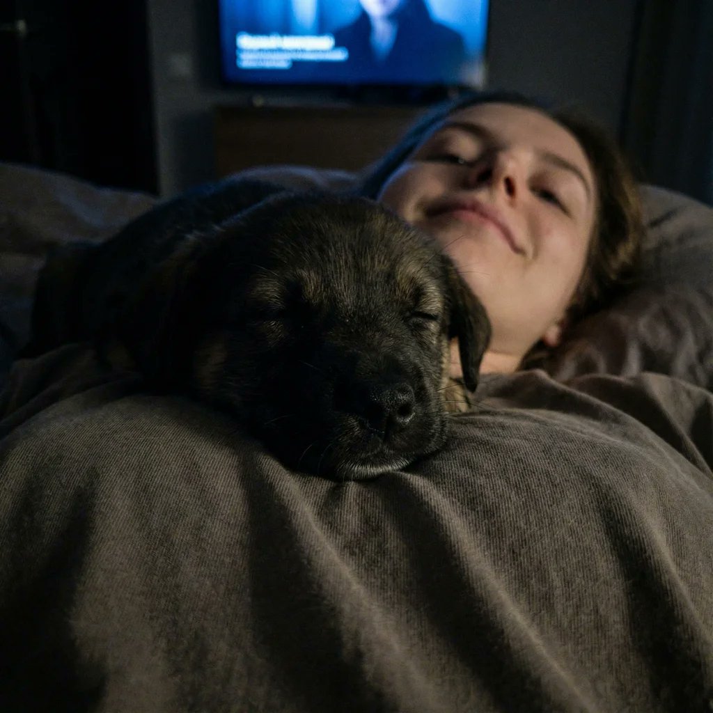 Sleepy Puppy on Chest