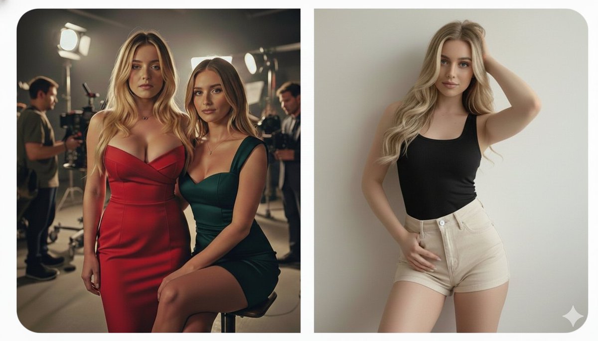 Red Green Dress Studio Shoot