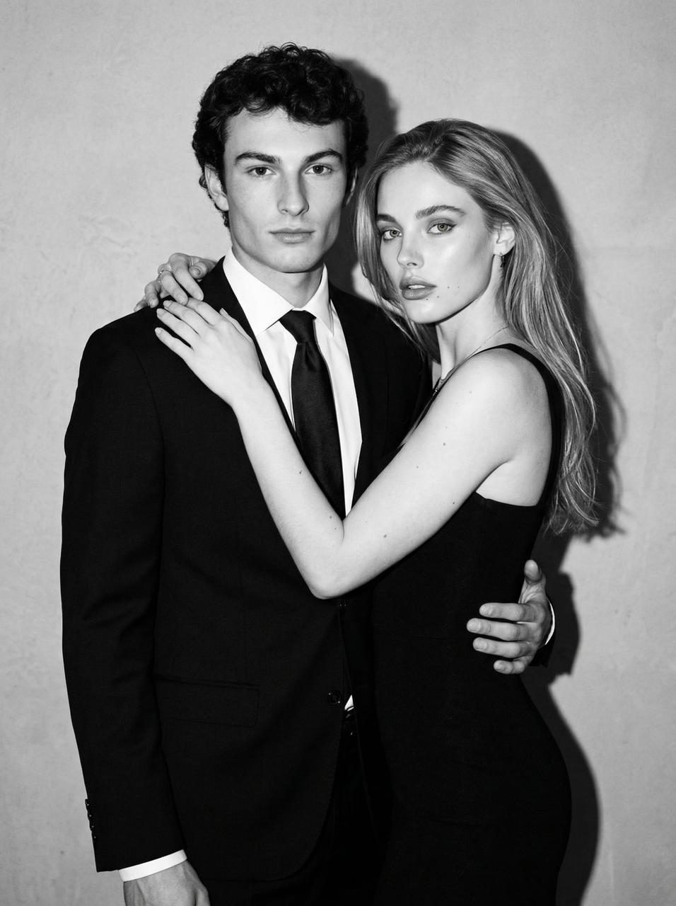 Stylish Black and White Couple Portrait