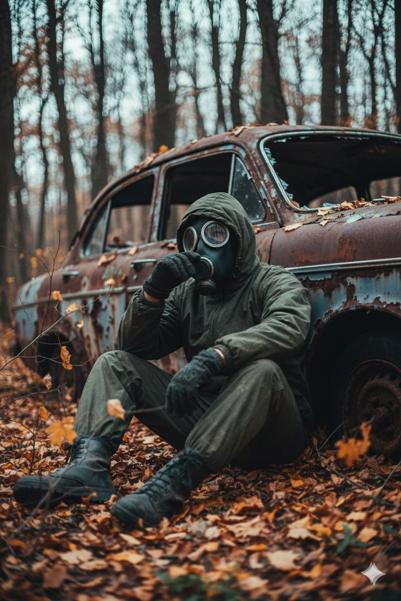 Lone Post Apocalyptic Forest Survivor