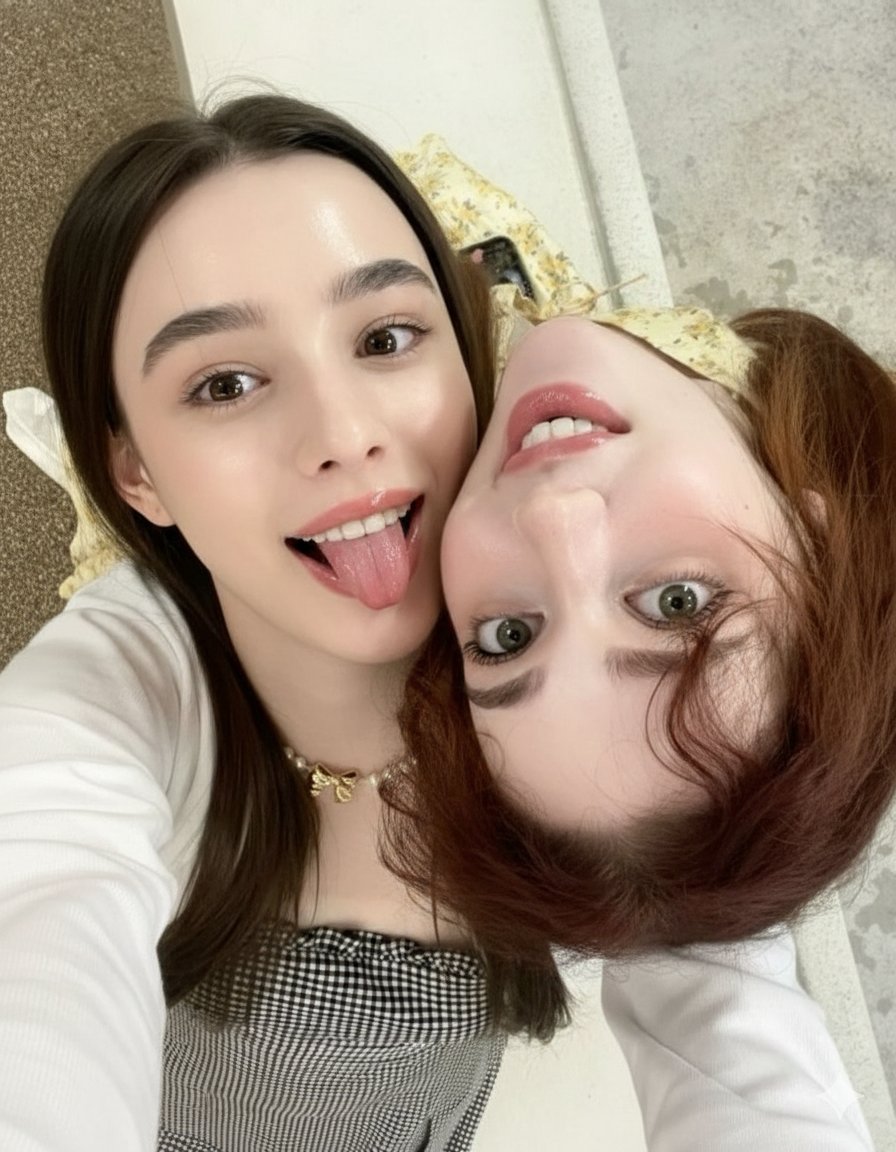Playful Besties Hyper-Realistic Selfie