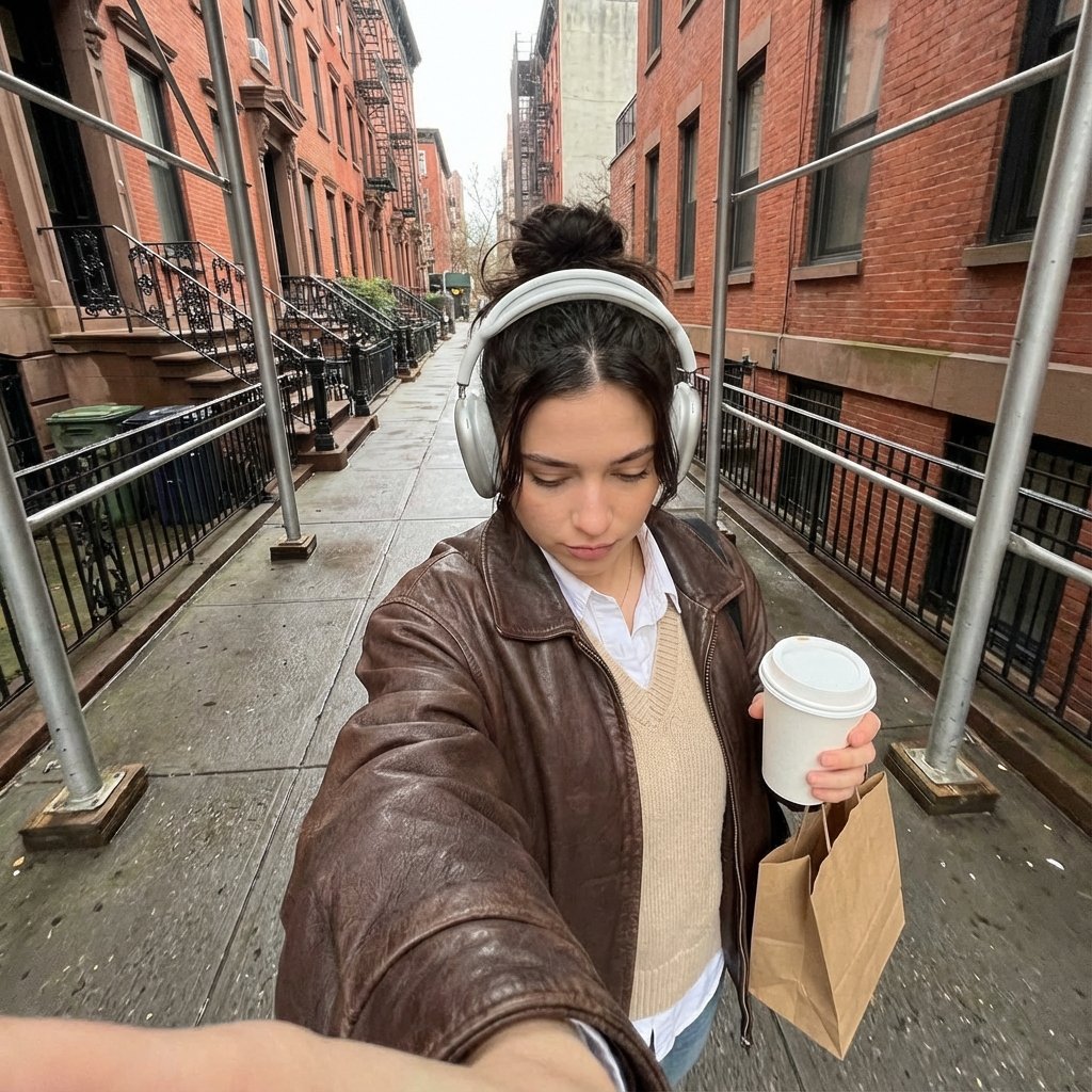 Urban Coffee Walk Selfie