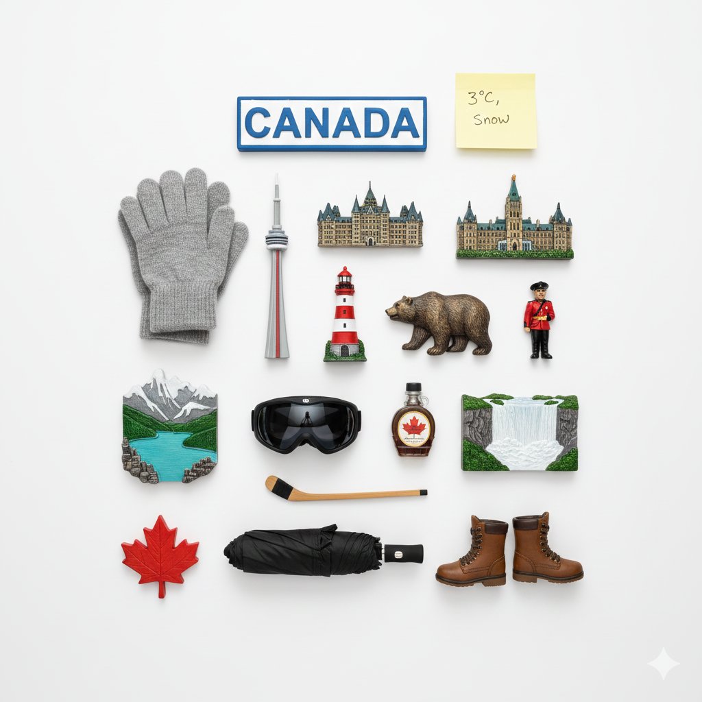 City Magnets Flat Lay Art