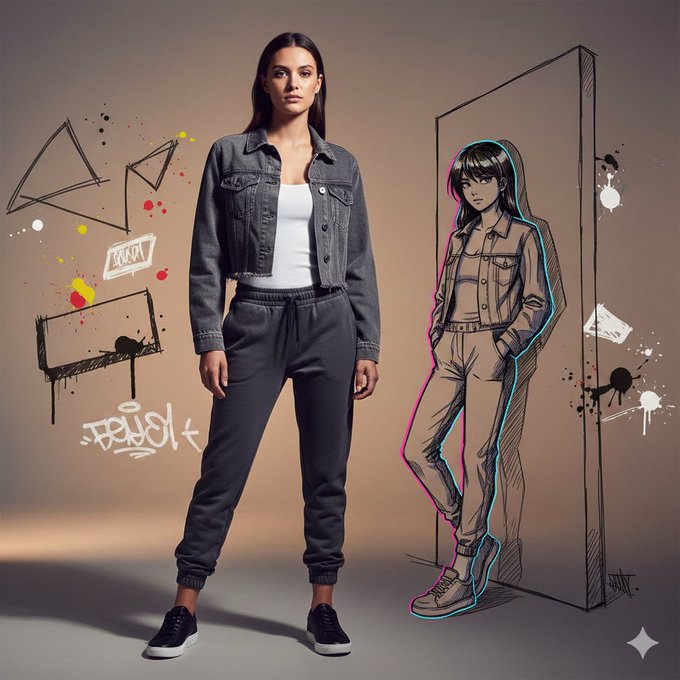 Urban Graffiti Girl Portrait