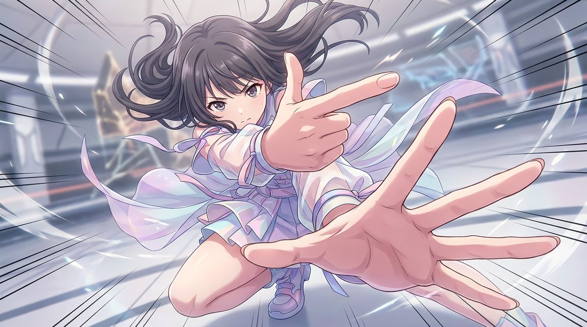 Anime Girl Dynamic Battle Pose