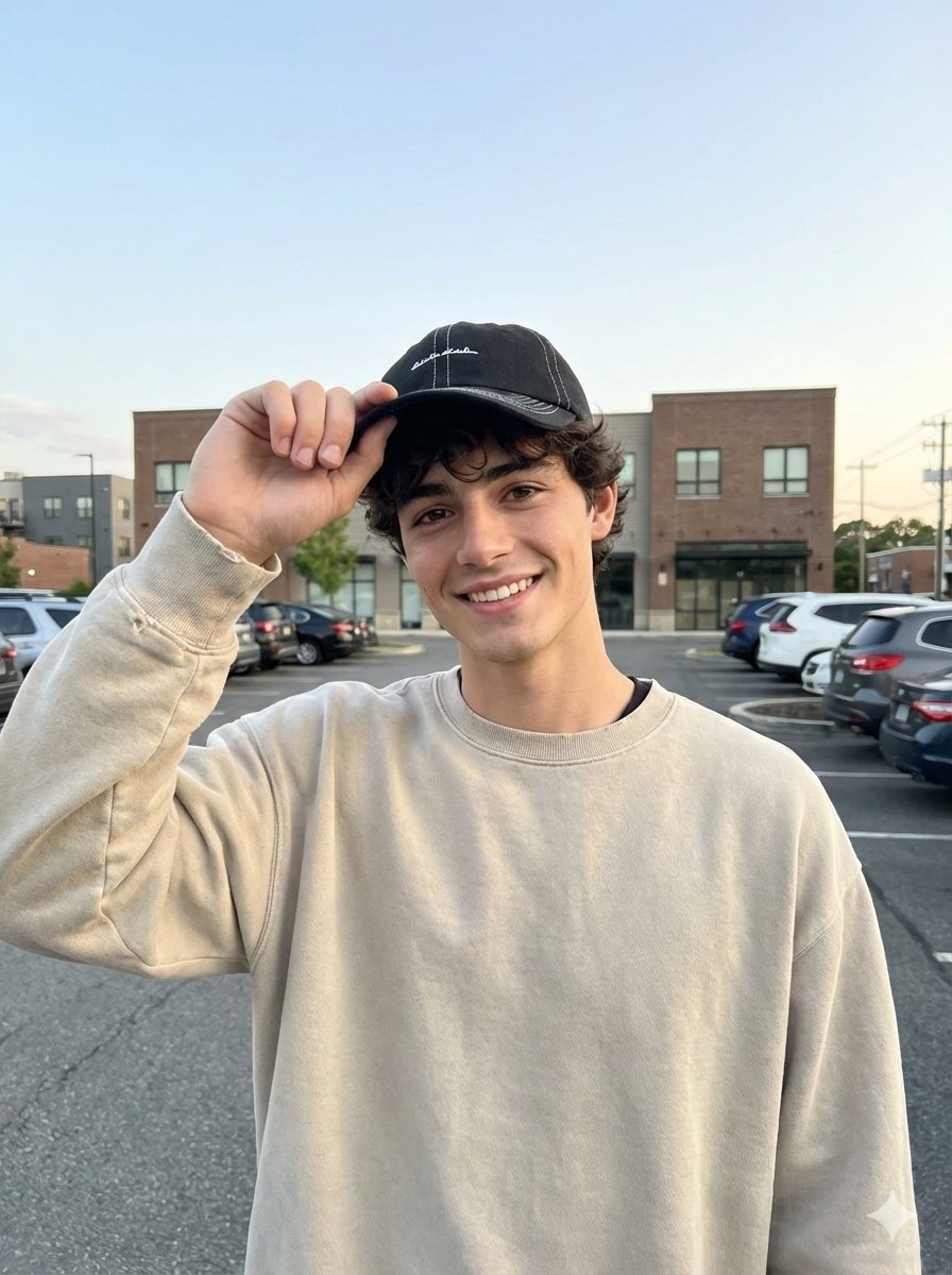 Natural Smile in Evening Parking Lot