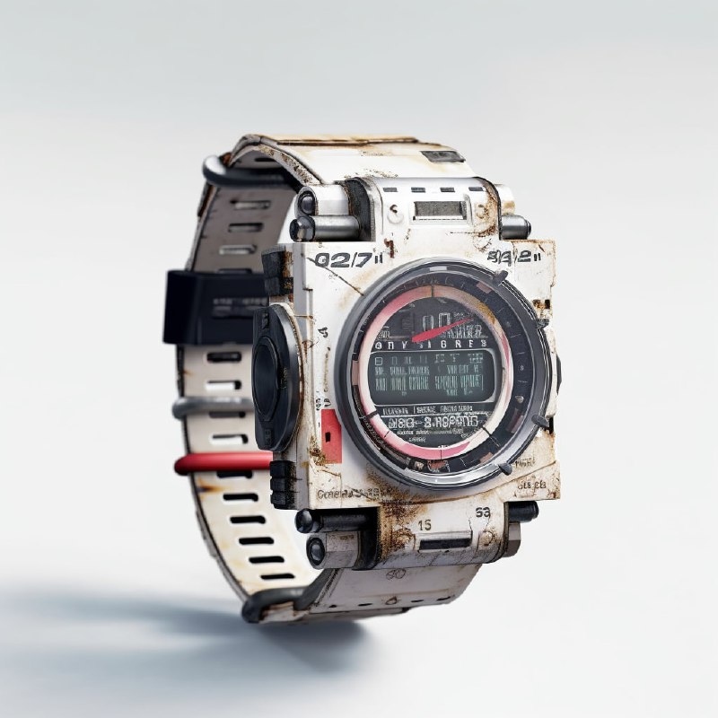 Scruffy Futuristic Digital Watch Taped Together Photo
