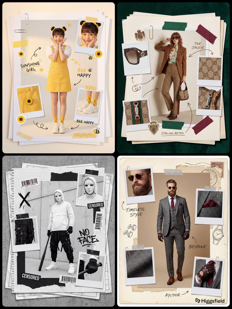Vintage Punk Fashion Scrapbook Collage