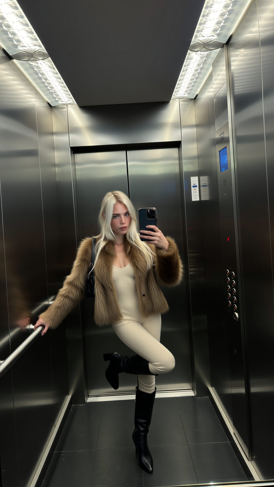 Elevator Mirror Selfie Fashion