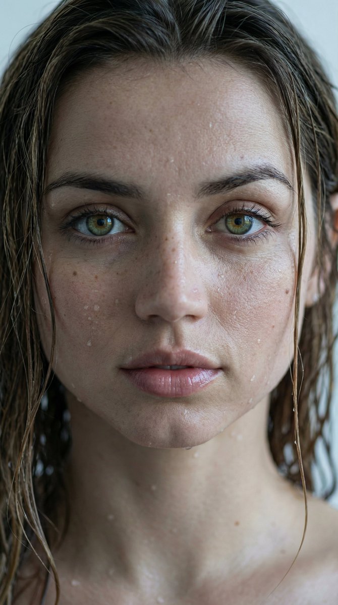 Wet Hair Supermodel Editorial Close-Up
