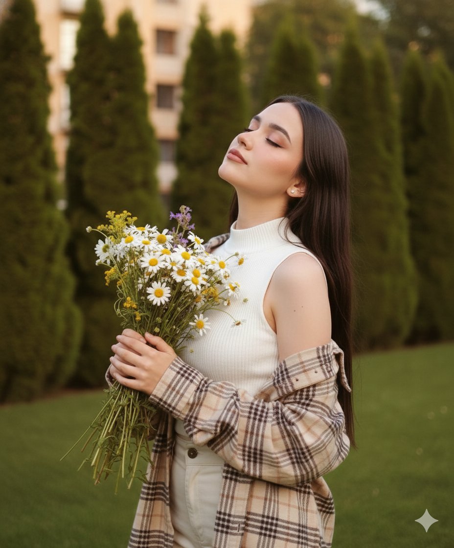 Dreamy Cinematic Portrait With Wildflowers