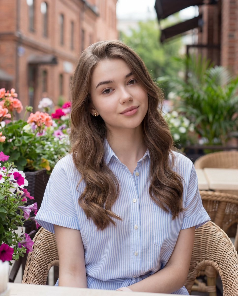 Cozy Café Garden Portrait