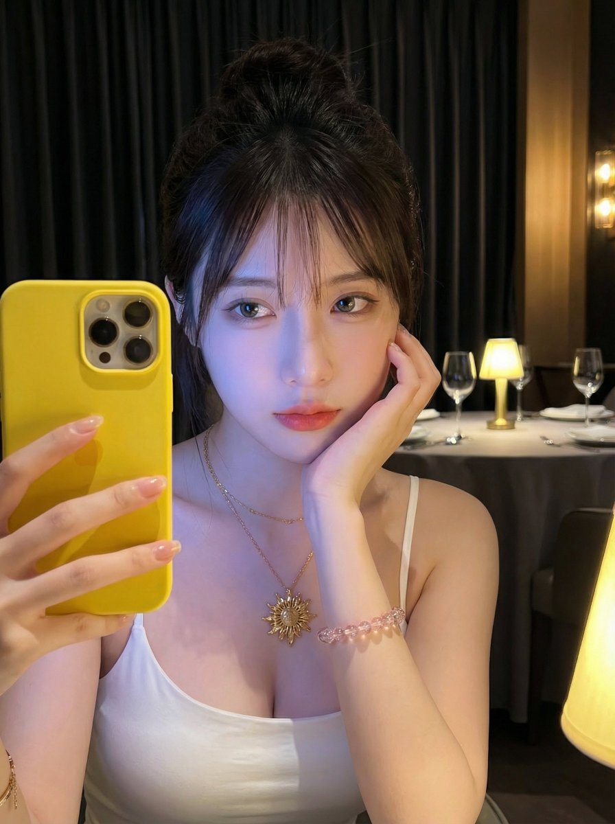 Blue Glow Selfie Girl