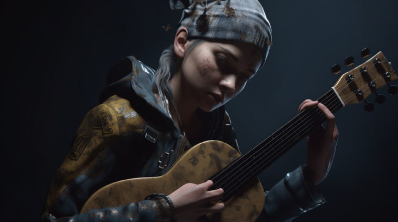 Young Girl With Instrument Facing Music Hall 3D Model