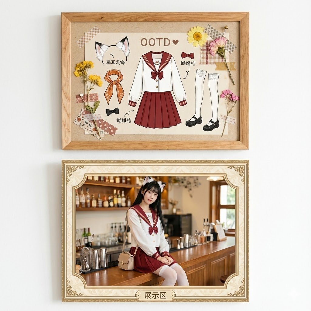 Kawaii OOTD Wall Display