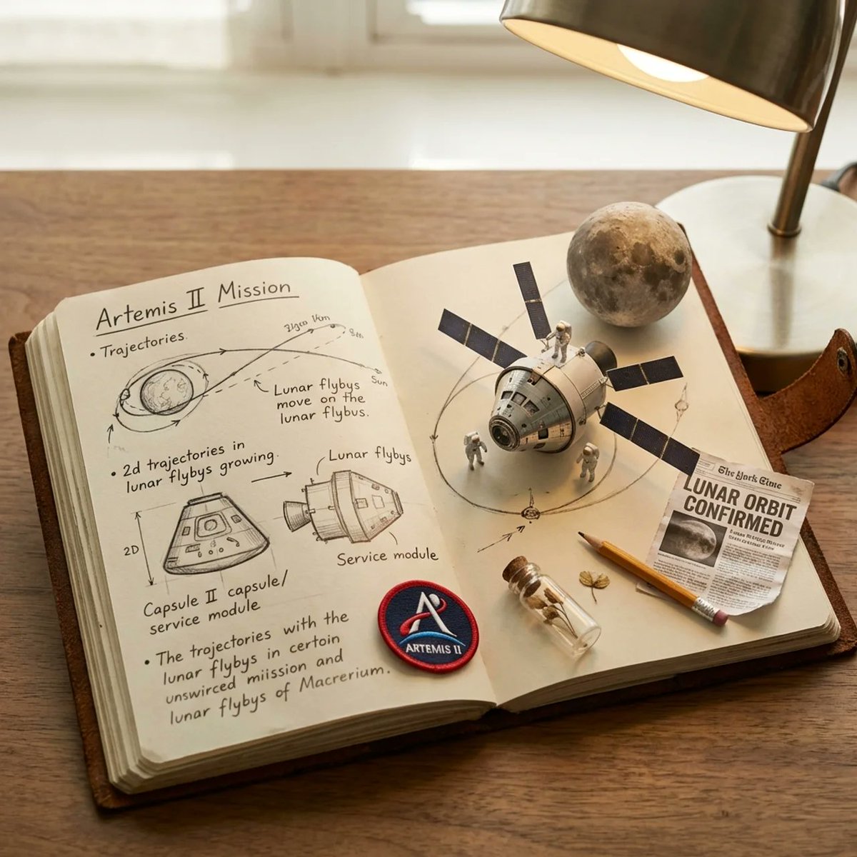 Artemis II Mission 3D Journal Diorama
