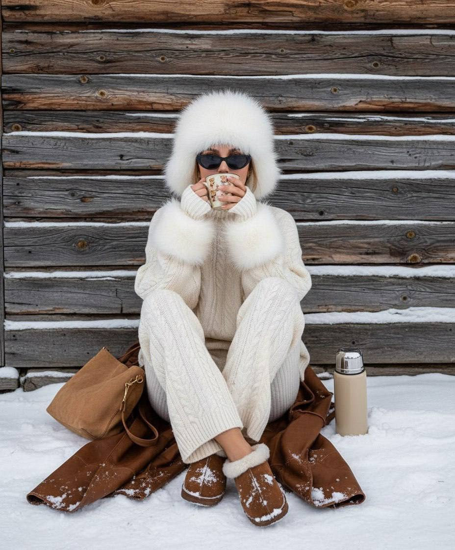 Cozy Winter Cabin Portrait