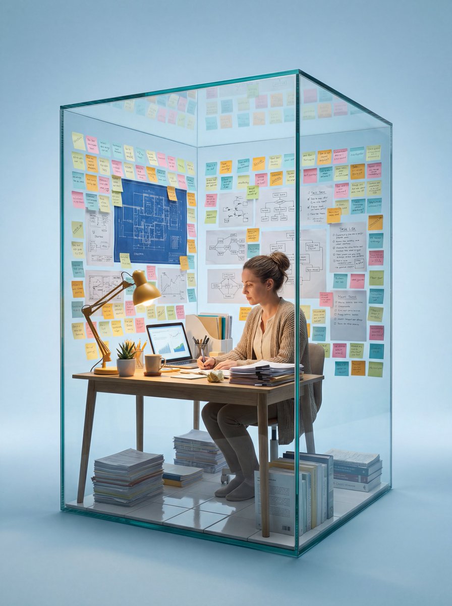 Hyper Realistic Glass Cube Office Macro