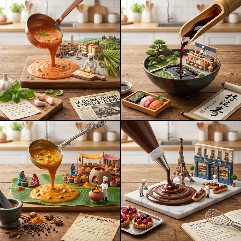 Four Cuisines Sauce Pour Diorama