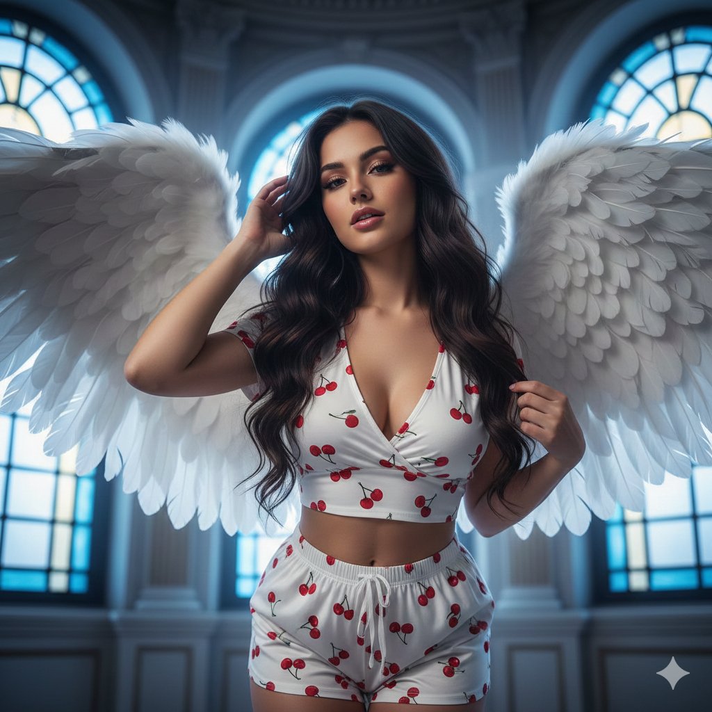 Flirty Angel Girl Close-Up