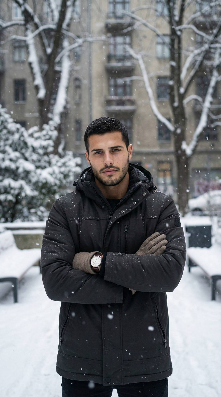 Snow Contemplation Portrait